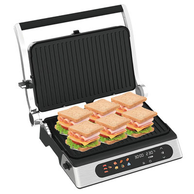 الاتصال الكهربائي BBQ الشواية غير المدخنة أداة الطبخ المنزلية قابلة للفصل 4/6 شريحة صانع بانيني