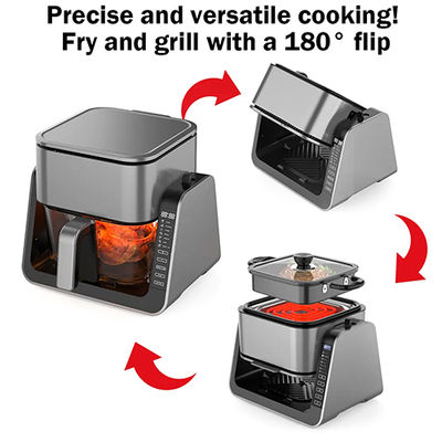 مقلاة هواء رقمية من نوع Anbolife 4L مع مقلاة شواء من نوع 1.3L 1500W