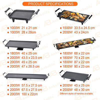 شواية تيبانياكي كهربائية من أنبولايف 1800 واط مع سطح غير لاصق
