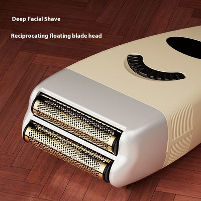 ماكينة حلاقة كهربائية قابلة لإعادة الشحن ببطارية 1200 مللي أمبير في الساعة وقطع غيار مجانية وغطاء بلاستيكي لحلاقة وجه الرجال
