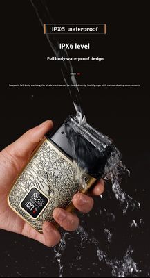 ماكينة حلاقة كهربائية احترافية للرجال ببطارية 500 مللي أمبير وشفرات من الفولاذ المقاوم للصدأ وغسيل كامل للجسم