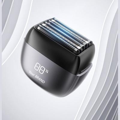 ماكينة حلاقة كهربائية ANBOLIFE بـ 6 شفرات مع شفط مغناطيسي وبطارية ليثيوم 900 مللي أمبير - ماكينة حلاقة برقائق معدنية مقاومة للماء IPX7 للرجال