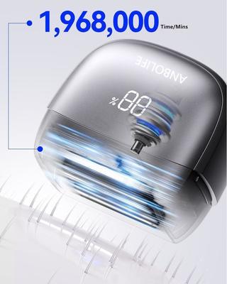 ماكينة حلاقة كهربائية ANBOLIFE بـ 6 شفرات مع شفط مغناطيسي وبطارية ليثيوم 900 مللي أمبير - ماكينة حلاقة برقائق معدنية مقاومة للماء IPX7 للرجال