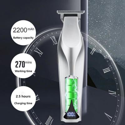 ماكينة قص شعر احترافية ببطارية ليثيوم 2200 مللي أمبير وشاشة LED وعلبة هدايا