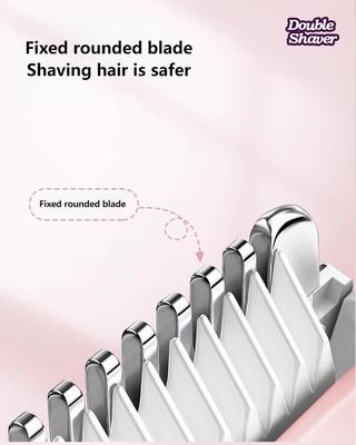 ماكينة حلاقة كهربائية للنساء 2 في 1 مع 90 دقيقة وقت تشغيل وبطارية 400 مللي أمبير - أداة تشذيب مزدوجة الرأس لكامل الجسم