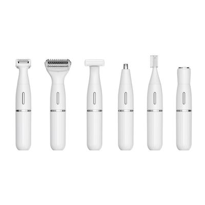 مجموعة ماكينة حلاقة كهربائية متعددة الوظائف ستة في واحد مع شحن USB مقاومة للماء بالكامل لتشذيب الحواجب والاستخدام المنزلي