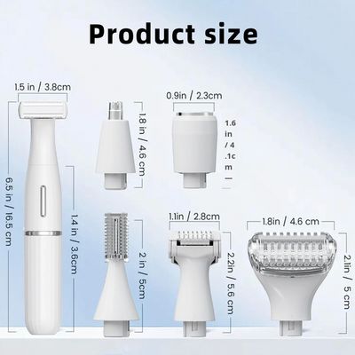 مجموعة ماكينة حلاقة كهربائية متعددة الوظائف ستة في واحد مع شحن USB مقاومة للماء بالكامل لتشذيب الحواجب والاستخدام المنزلي