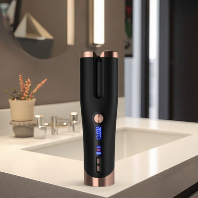 أداة تجعيد الشعر الأوتوماتيكية اللاسلكية من السيراميك مع 4 إعدادات لدرجة الحرارة وتسخين سريع لجميع أنواع الشعر