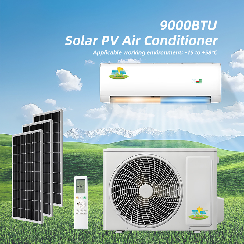 9000-12000BTU مكيف هواء شمسي مع لوحات 550W