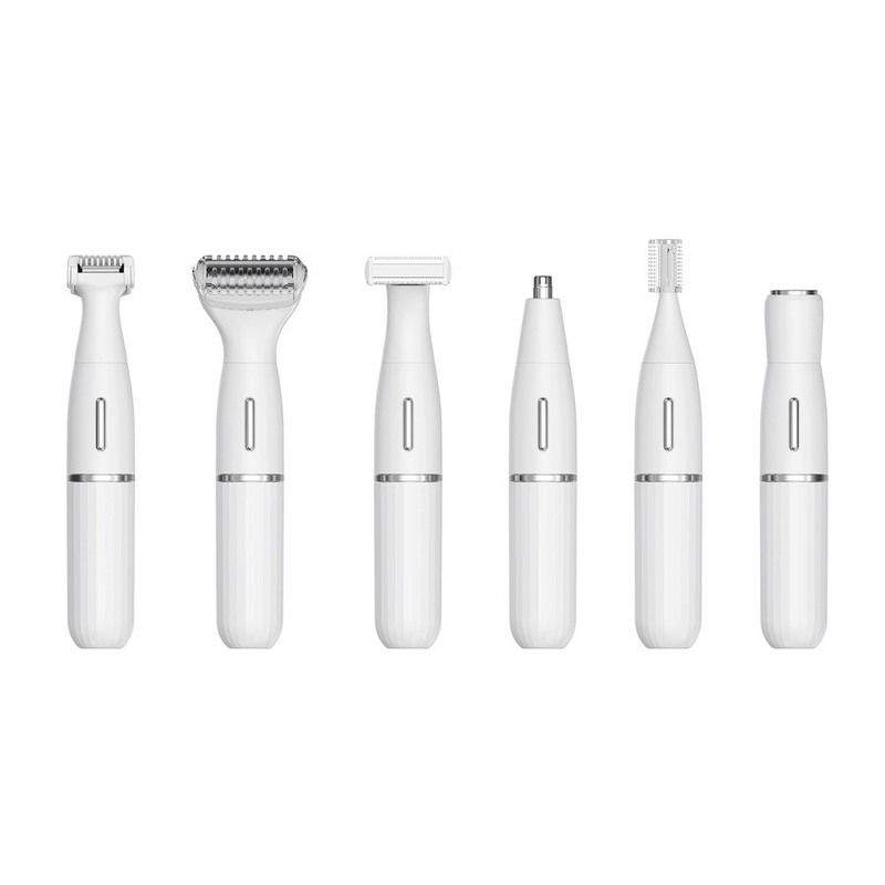 مجموعة ماكينة حلاقة كهربائية متعددة الوظائف ستة في واحد مع شحن USB مقاومة للماء بالكامل لتشذيب الحواجب والاستخدام المنزلي